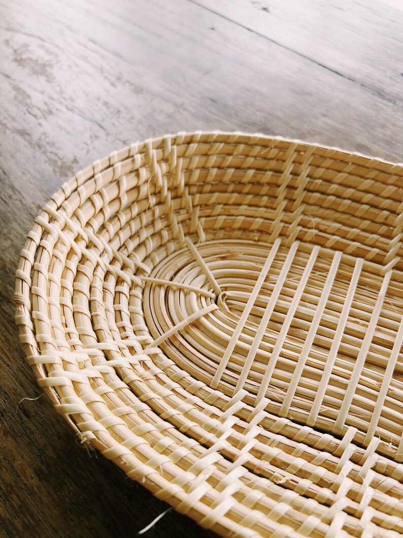 Tiny oval rattan wicker tray Etsy