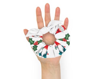 Christmas Recycled Scrunchie with Christmas Design
