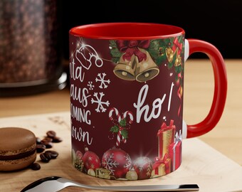 Santa Claus Christmas Mug, Holiday Coffee Cup, 11oz
