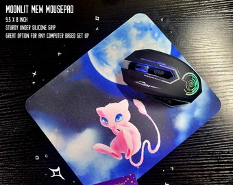 Moonlit Mew Video Game PC Mousepad