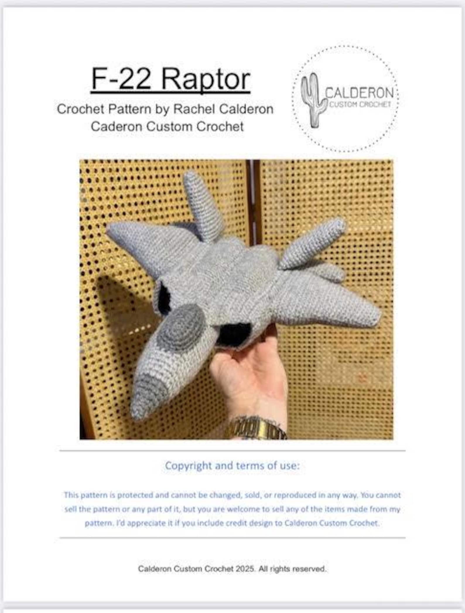F-22 Raptor Crochet Pattern - Etsy