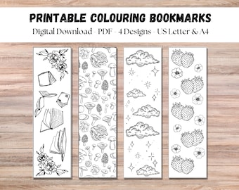 Printable Coloring Bookmarks: DIY Book Lover Gift (PDF)