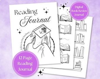 Printable Reading Journal: Book Review, Challenges, Tracker (PDF)