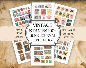 Vintage Stamps: 100+ Junk Journal Ephemera (Digital Download)