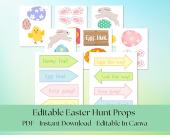 Editierbare Ostereiersuche Pfeile: Druckbares DIY Kit (A4 & US Letter) (Digitaler Download)