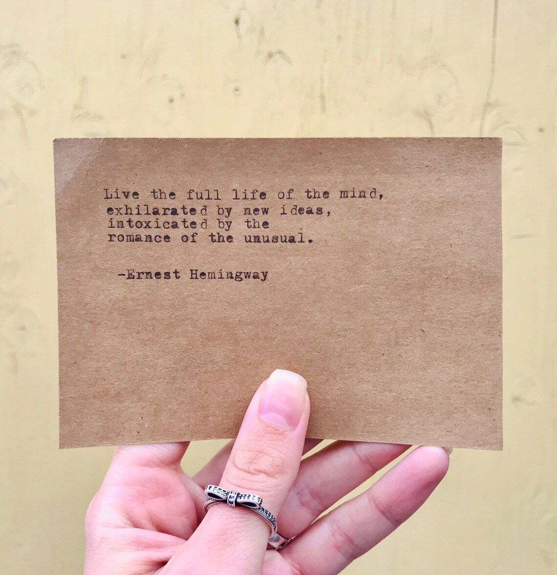 Vintage Typewriter Poem Print Ernest Hemingway Live the Etsy