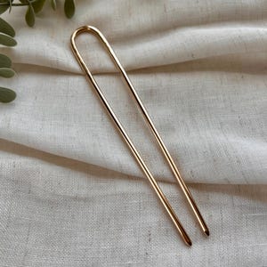 Extra Large French Brass Hair Pin, Brass Hair Fork, 6 Inch Metal Hair Pin, Bun Holder, Handmade Brass Hair Pick For Thick Hair