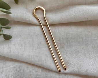 Medium Brass Hair Pin, Brass Hair Fork, Medium Metal Hair Pin, Bun Holder, Handmade Brass Hair Pick