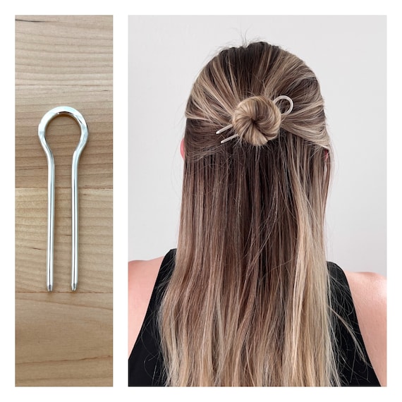 Buy Small Silver Hair Pin Silver Hair Fork Handmade Metal Bun
