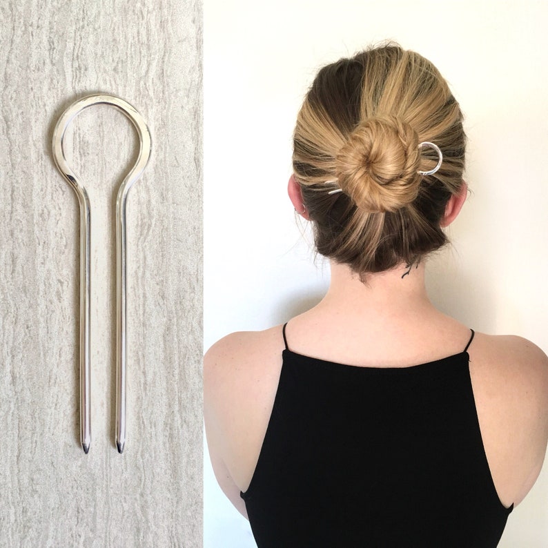 Large Silver Hair Pin Silver Hair Fork Sterling Silver Hair Etsy