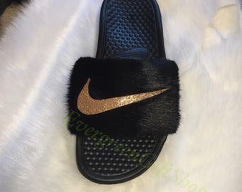 furry sandals nike