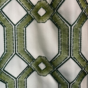 Avenue Grass Green Geometric Curtains Drapery Panels Floral Pattern /Made in USA NO tariffs