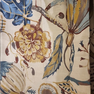 Ryan Cream Floral Curtains Drapery Panels  /Made in USA, NO tariffs