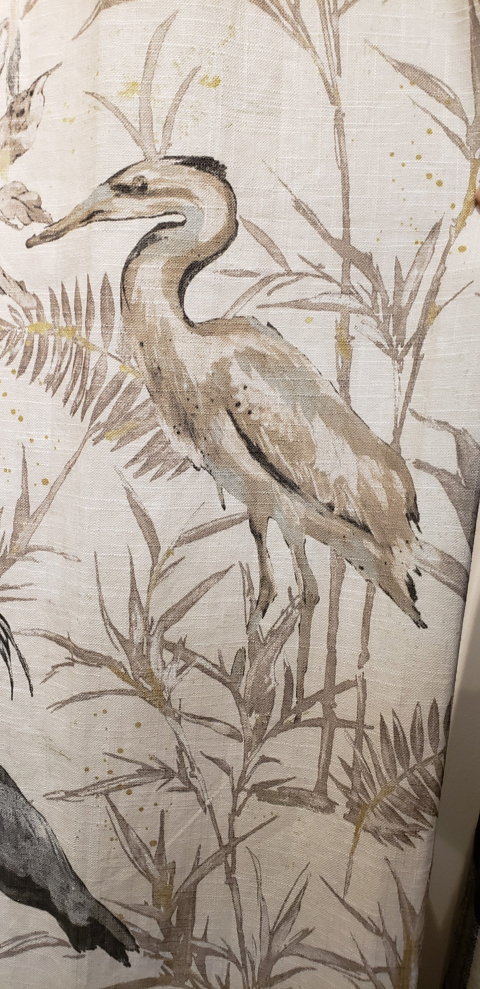 Great Blue Heron Curtains Drapery Panels Floral Pattern Etsy