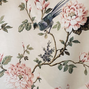 Joyful Spring Curtains Drapery Panels Birds Floral Pattern  /Made in USA, NO tariffs