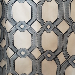Avenue Delft Blue Geometric Curtains Drapery Panels Floral Pattern /Made in USA NO tariffs