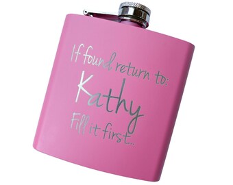 Flask for Woman, Custom Flask for Her, Bridal Party Gifts, Bachelorette Party Favors, Engraved Flask, Personalized Flask
