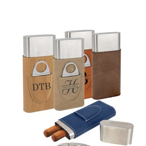 Personalized Cigar Case, Groomsmen Gift, Cigar Case with cutter, Gift for Groomsmen, Cigar Gift, Groomsmen Cigar Holder