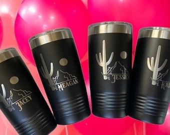 Personalized Desert Themed Large Wine Tumbler, Coffee Mug or Tumbler with Name-Perfect to take on a trip with your girls