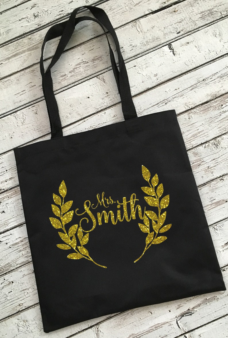 Custom Wreath Square Tote Bag with Name-Perfect Gift