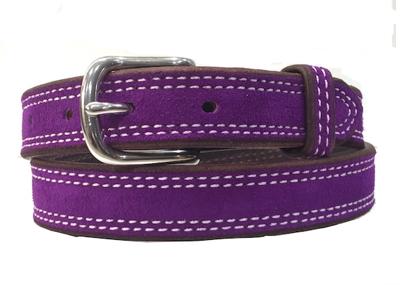Purple Suede Beltpurple Leather Beltpurple Beltviolet | Etsy