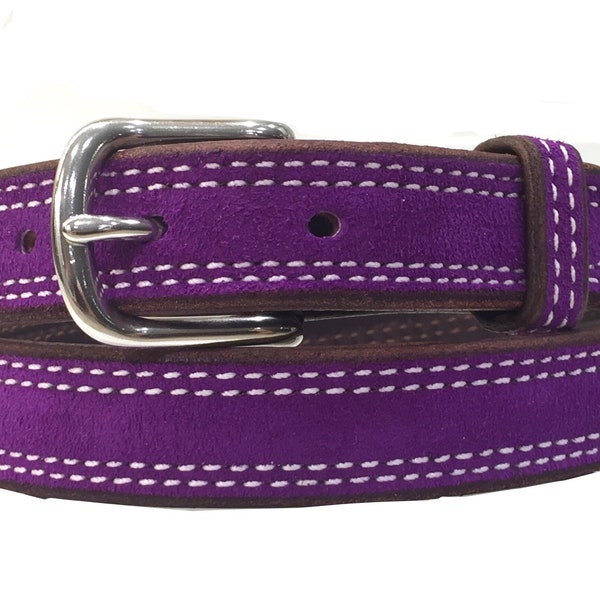 Purple Bead Black Chain Belt