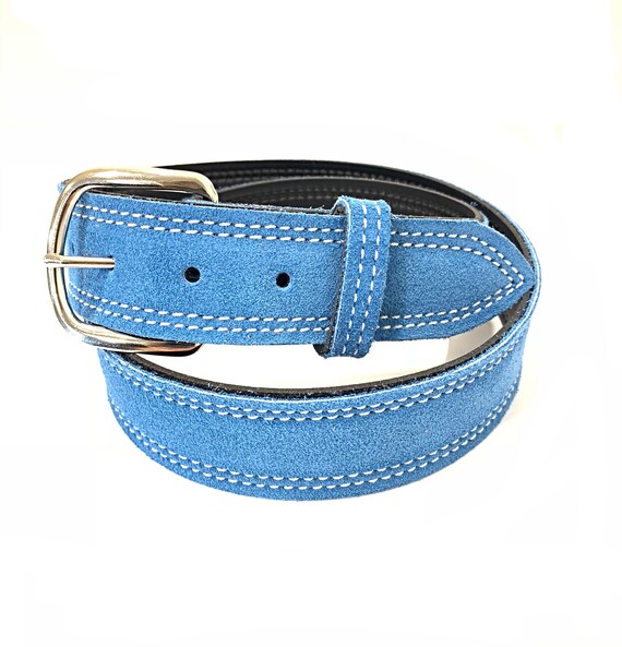 Blue Belt Sky Blue Belt Light Blue Belt Suede Belt Leather | Etsy