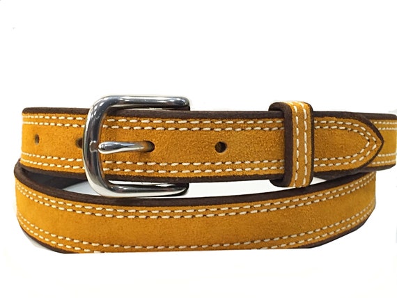 Gold Suede BeltGold Leather BeltGold BeltMustard | Etsy