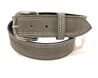 Gray Leather Belt - Etsy