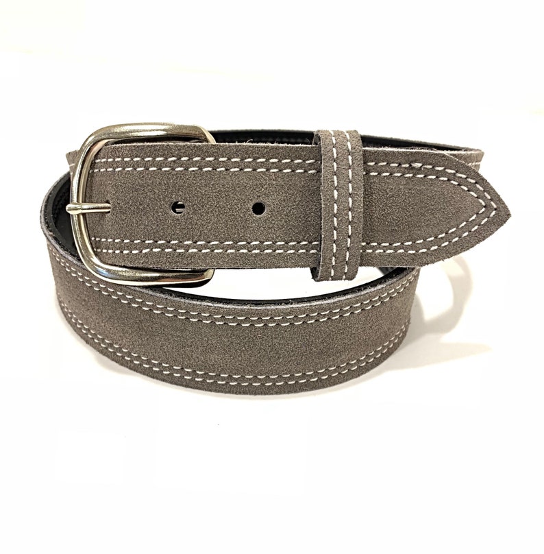 Gray Suede Beltgray Leather Beltgray Beltsuede Beltleather - Etsy