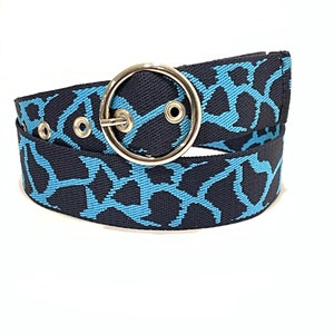 Blue Camo Belt, Camouflage Belt, Women&#39;s Belt, Men&#39;s Belt, Animal Print Belt, Vegan Belt, Blue Belt, USA Made, * FAST FREE Shipping *