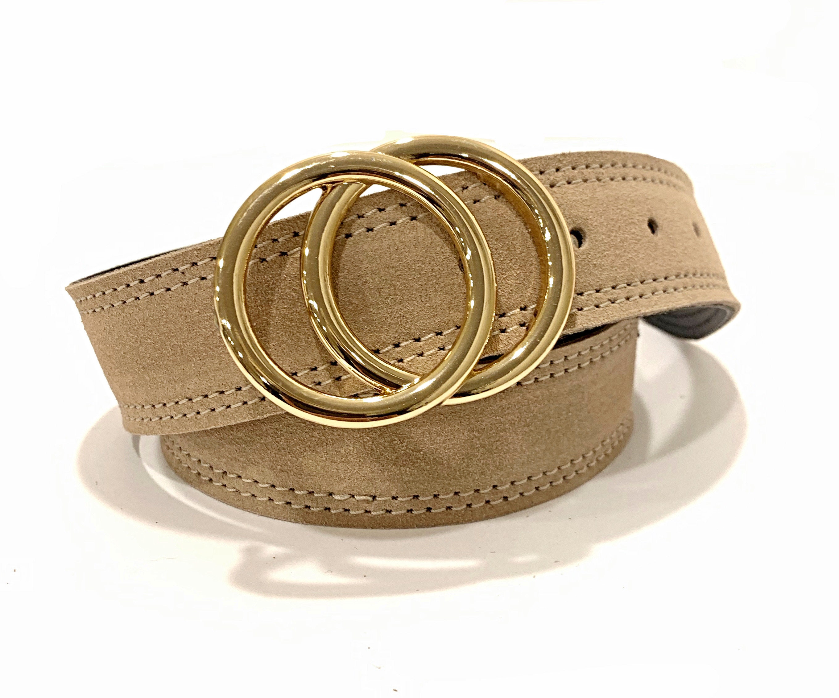 Double circle buckle belt sales