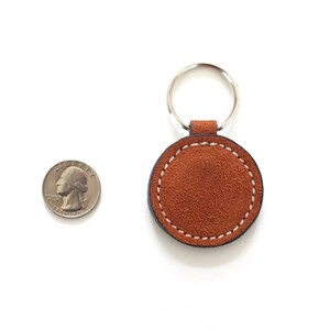 Rust Keychain,Leather Keychain,Suede Keychain,Key Holder,Groomsmen Gift,Birthday Gift,Round Keychain,Keychain,Key Fob,Orange Key Fob,KeyRing image 2