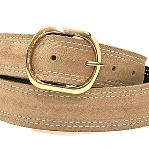 Taupe Suede Belt,Taupe Leather Belt,Suede Belt,Leather Belt,Tan Belt,Women&#39;s Belt,Men&#39;s Belt,GOLD Oval Buckle,Nude Belt *Ships NEXT Day FREE