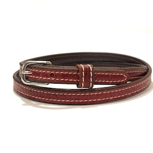 Maroon Leather Skinny Belt, Skinny Belt, Oxblood Red Belt, Ladies Belt, Removable Buckle - LIMITED EDITION -  *Ships Next Day FREE*