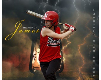 Beverly James - Softball Sports Enliven Effect Photography template