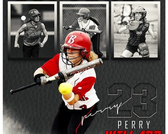 Perry Willard - Softball Memory Mate Photoshop Template