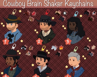 OLD VERSION - Cowboy Brain Shaker Keychain (Wave 1) - 4in
