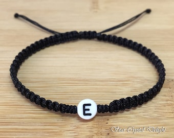 Customize and Personalized Initial Design Delicate Macrame Braided Adjustable Bracelet