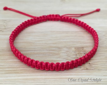 Women Men Solid Color Flat Braided Nylon Cord Bracelet - Friendship bracelet - Adjustable Macrame Bracelet - Choose Your Custom Colors