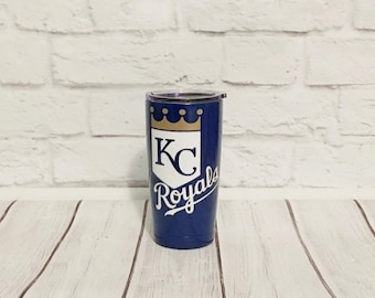 Kansas City Royals tumbler/Custom tumbler/Gift for Kansas fan/Personalized tumbler/Powder coated Kansas tumbler/Yeti style tumbler/Kansas