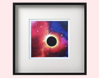 Eclipse Art - Solar System Art - Galaxy Painting - Sci Fi Painting - Outer Space Art - Space Painting - Astronomy Art - Universe Print