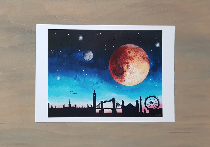 Mars Painting mars print space painting red planet London | Etsy