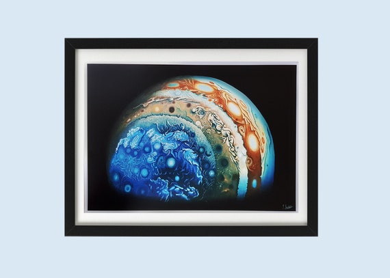 Jupiter Painting - Jupiter Print - Planet Art - Planet Painting - Space Painting - Space Art - Astronomy Art - A3 Art Print - Jupiter Art