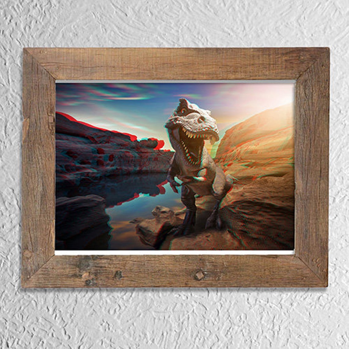 Printable Anaglyph 3D Poster Dino2 | Etsy
