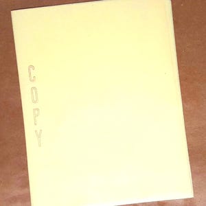 Onion skin paper, vintage, YELLOW COLOR with words COPY, typing paper, thin paper, translucent, tracing paper, 10 sheets per quantity