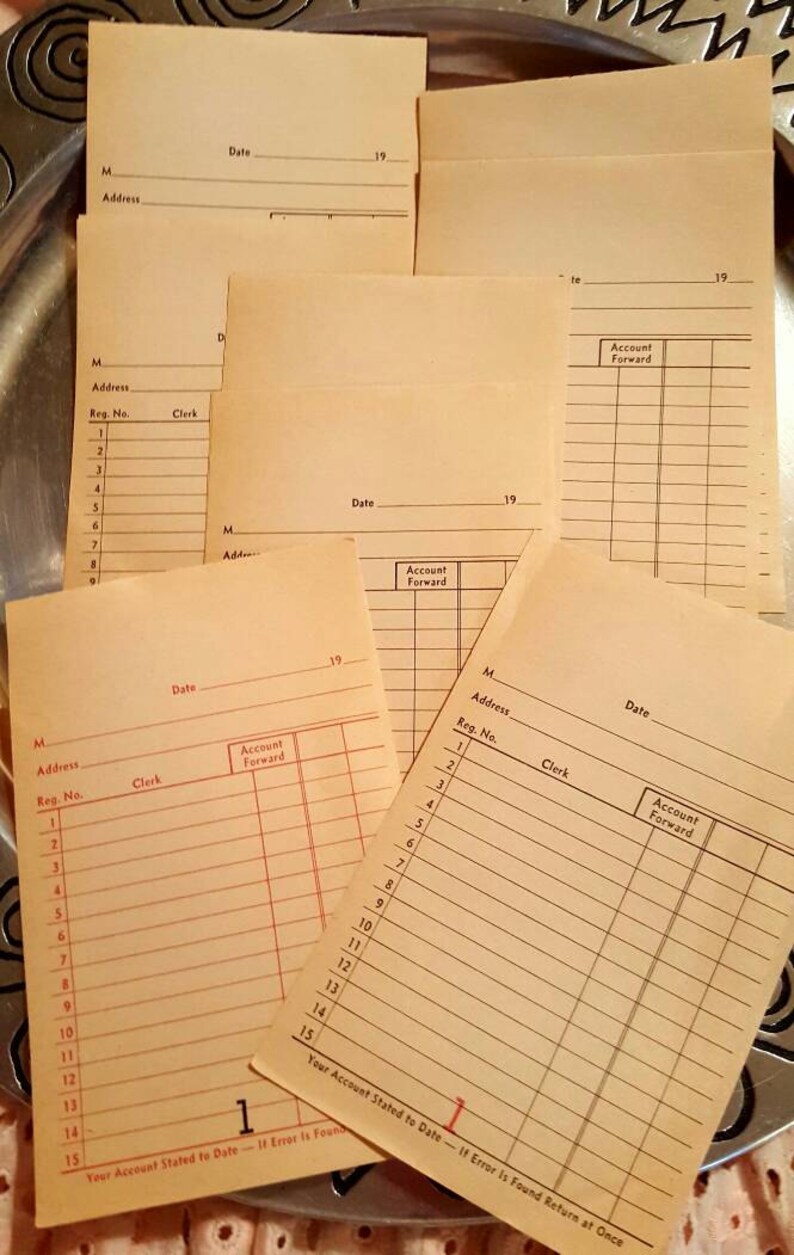 vintage blank hand written receipts junk journal scrapbook etsy