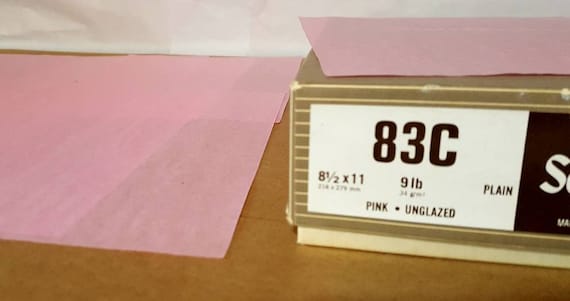 Vintage, papel de piel de cebolla, rosa, papel fino, papelería