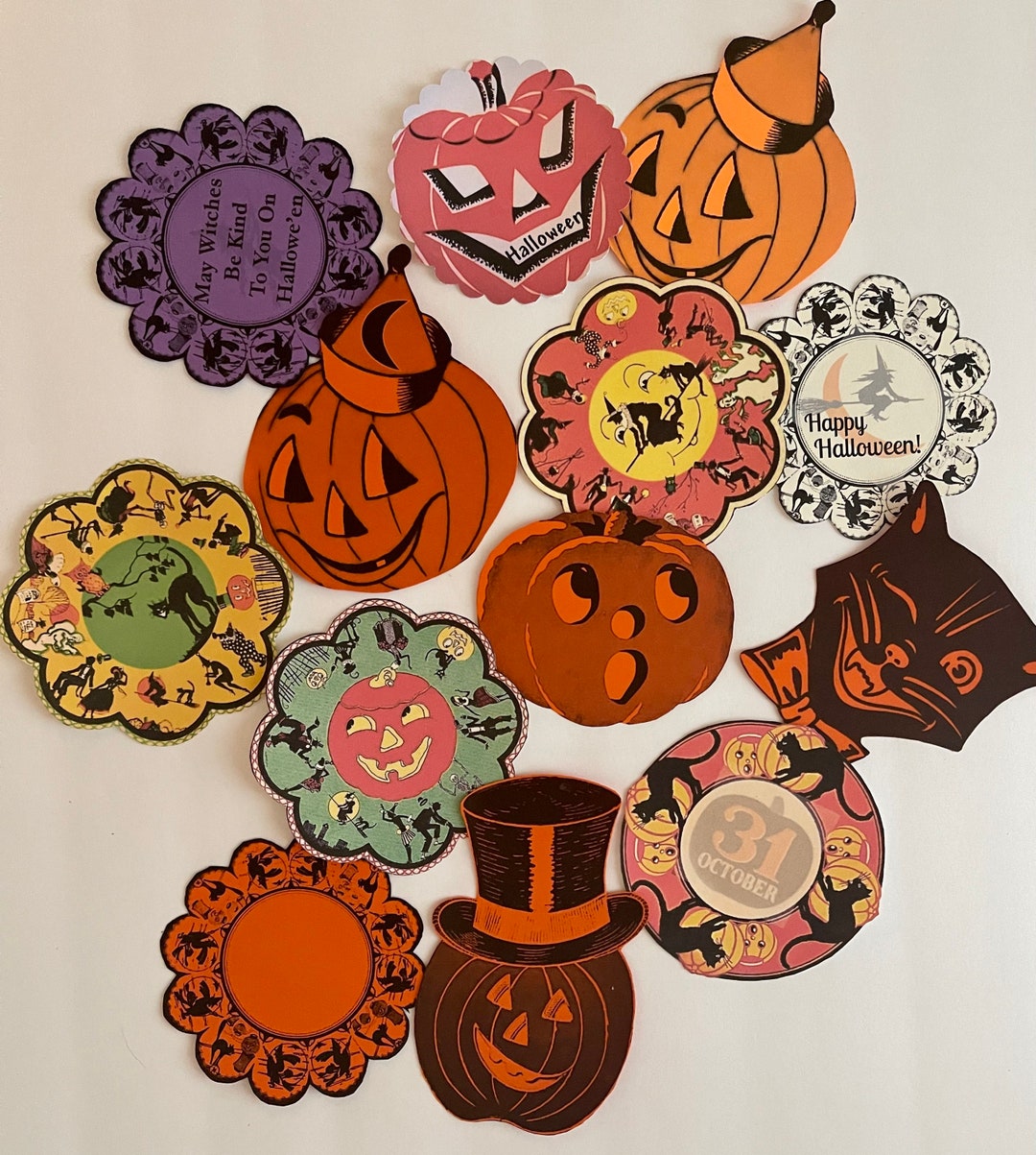 Halloween Vintage Inspired Scrapbook Ephemera Card Stock Decorations