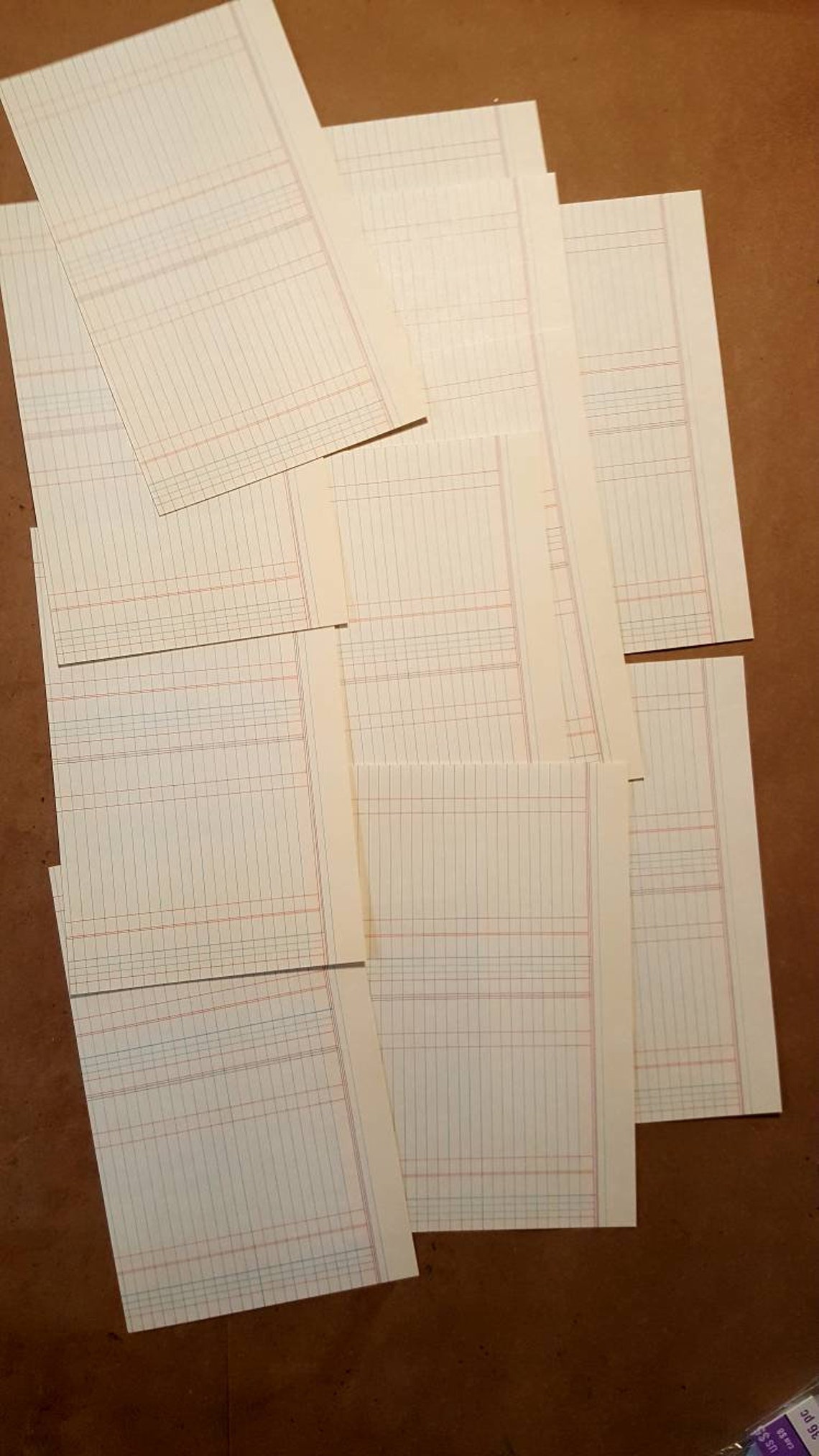 Vintage 5X8 accounting cards ledger cards trial balance Etsy